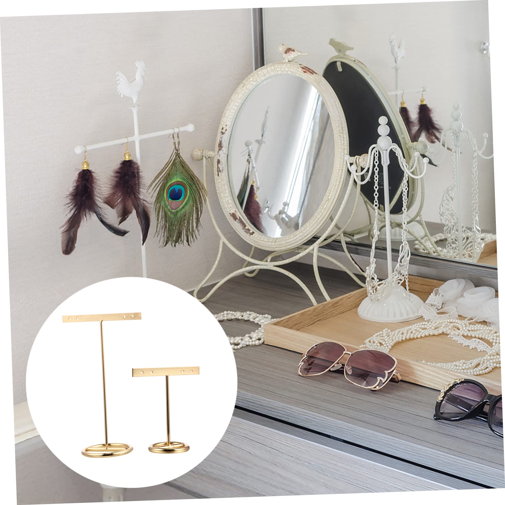 LIFKOME 3 Set Di Espositori Per Orecchini A T Espositori Per Gioielli Alla Moda in Ferro Ad Alta Tenacità Resistenti Allo Sbiadimento Per Una Maggiore Durata 2 Pezzi*3