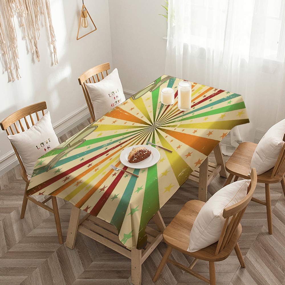 VVA Tovaglia vintage arcobaleno antimacchia riutilizzabile