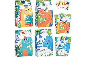 DECORLIFE Dinosaur Party Favor Bags for Your Perfect Dino-Themed Birthday Party