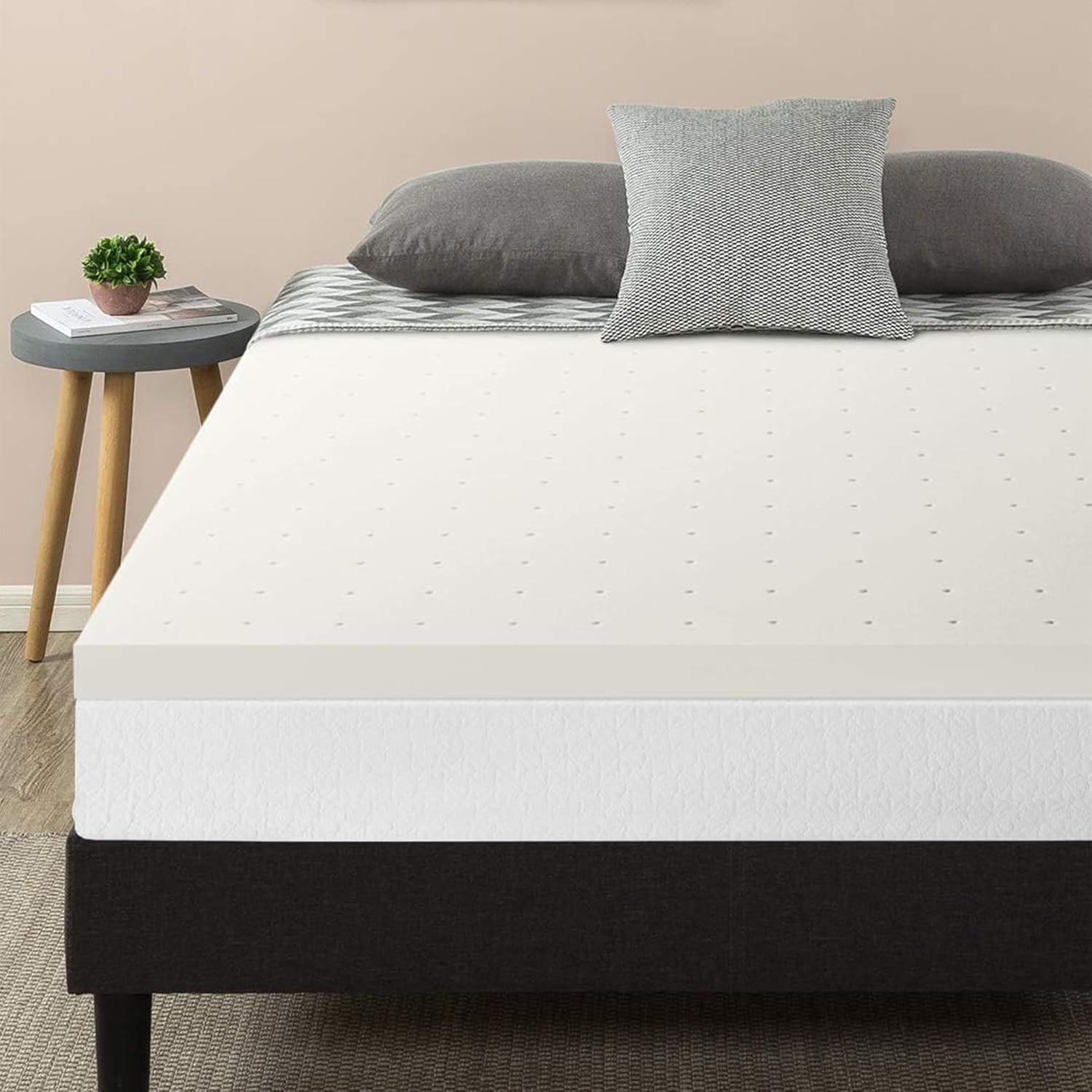 Best Price Mattress 2.5 Inch Ventilated Memory Foam Mattress Topper, CertiPUR-US Certified, Short Queen