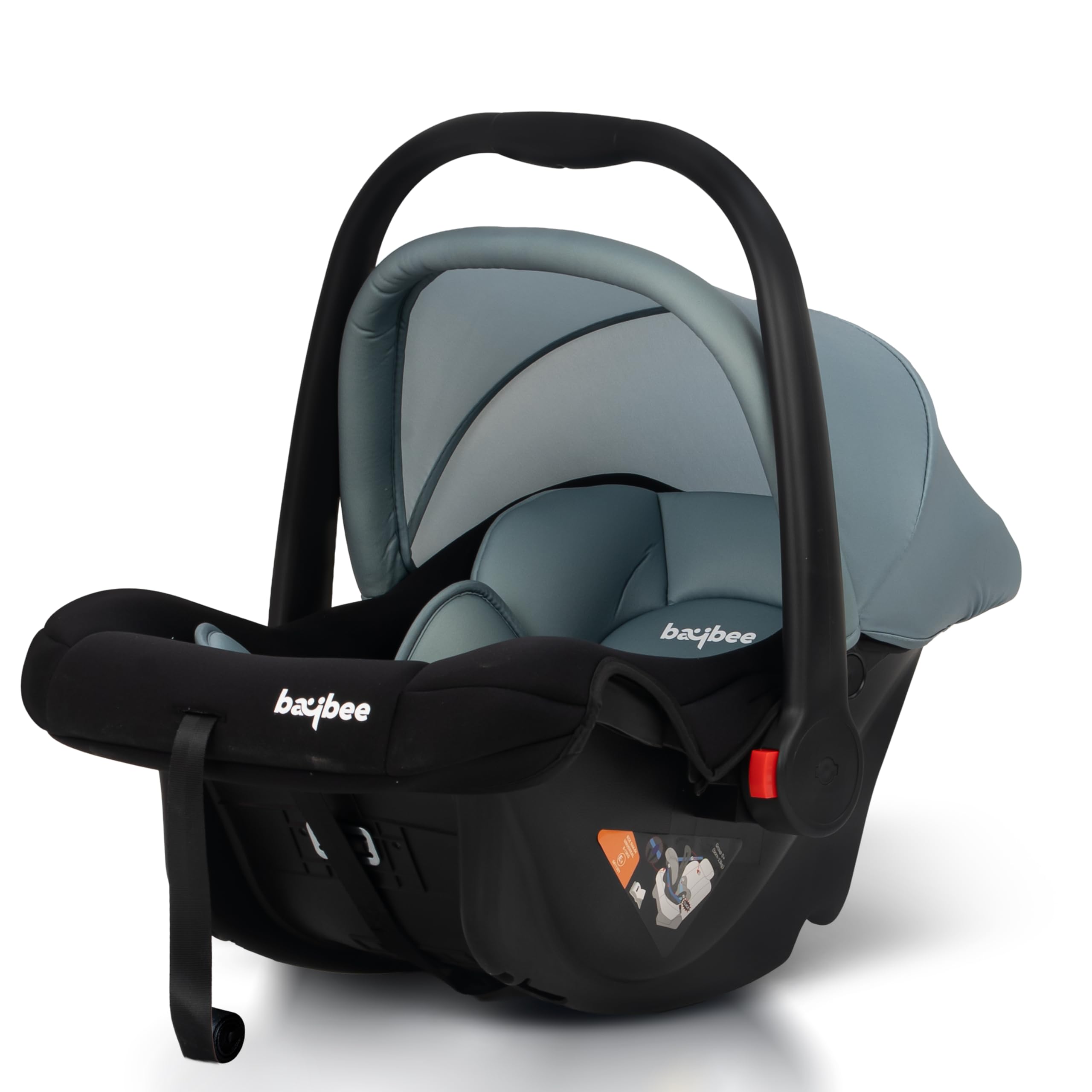 BAYBEE 4 in 1 Multi Purpose Baby Carry Cot Cum Car Seat with Canopy, Adjustable Handle, 3 Point Safety Belt | Rocker for Infant | Carry Cot for New Born Baby 0 to 15 Months (Green)