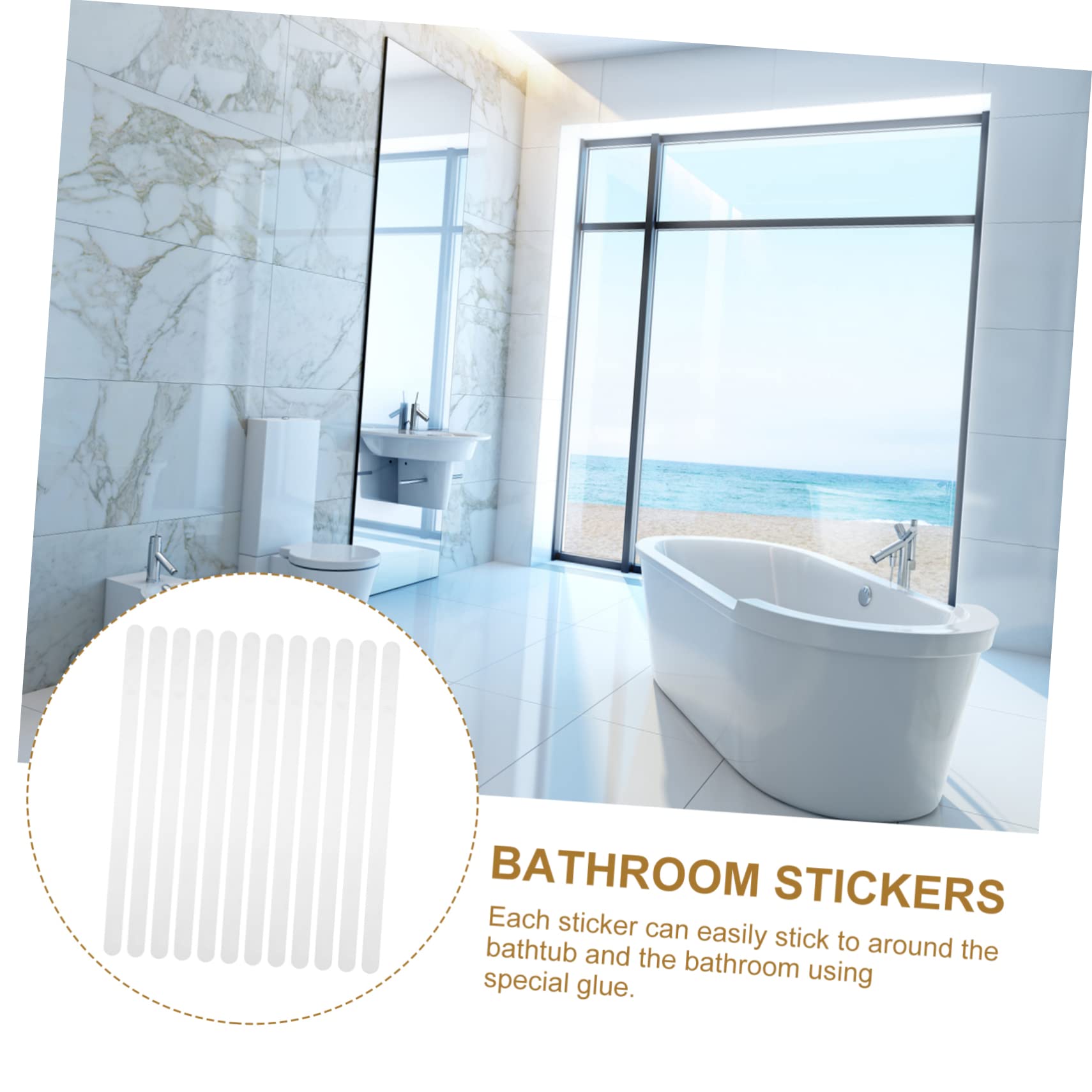 MAGICLULU Pegatinas Antideslizantes Peva 12 Piezas para Baño y Escalera