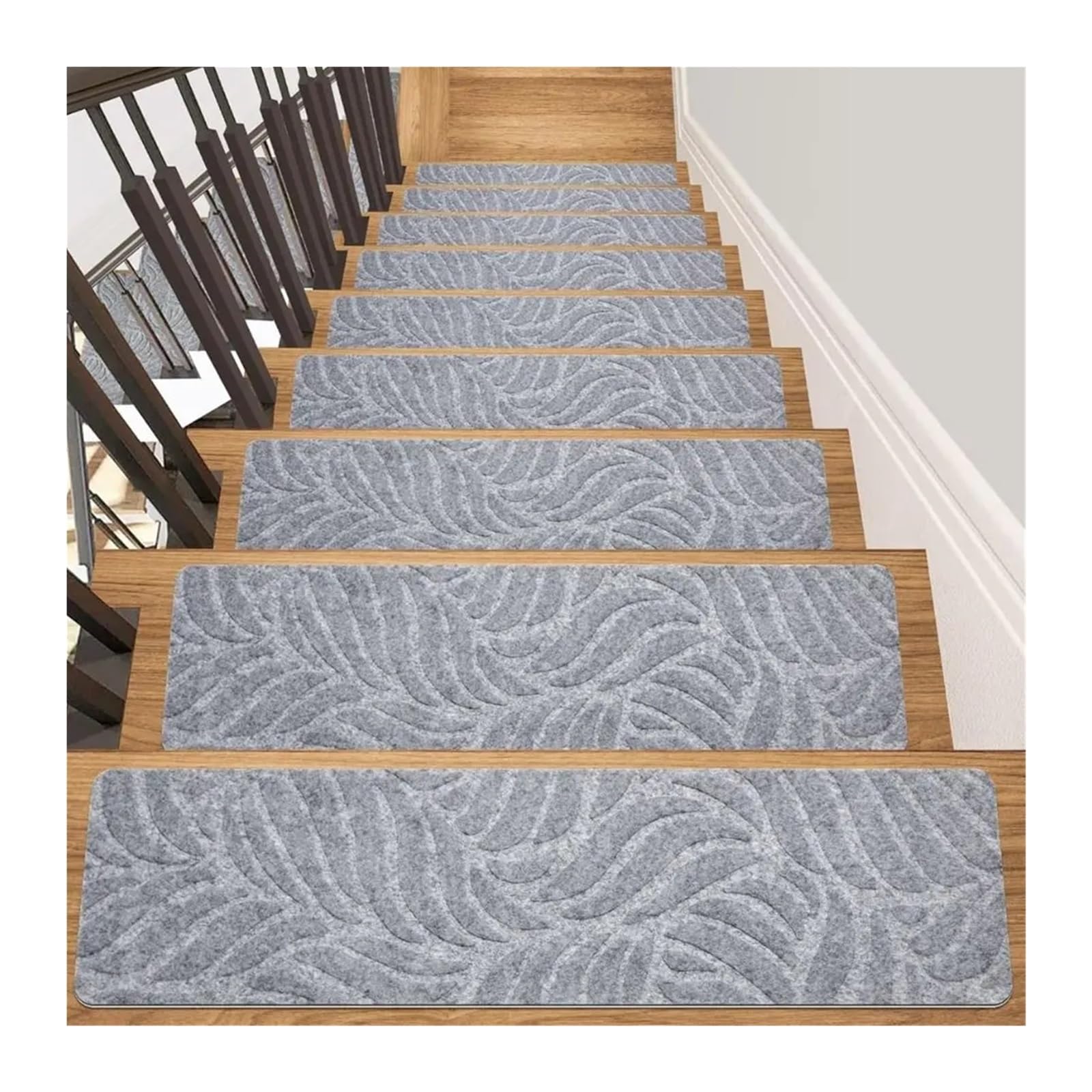 Peldaños para escaleras seguros con alfombra TPR autoadhesiva para hogares activos con niños