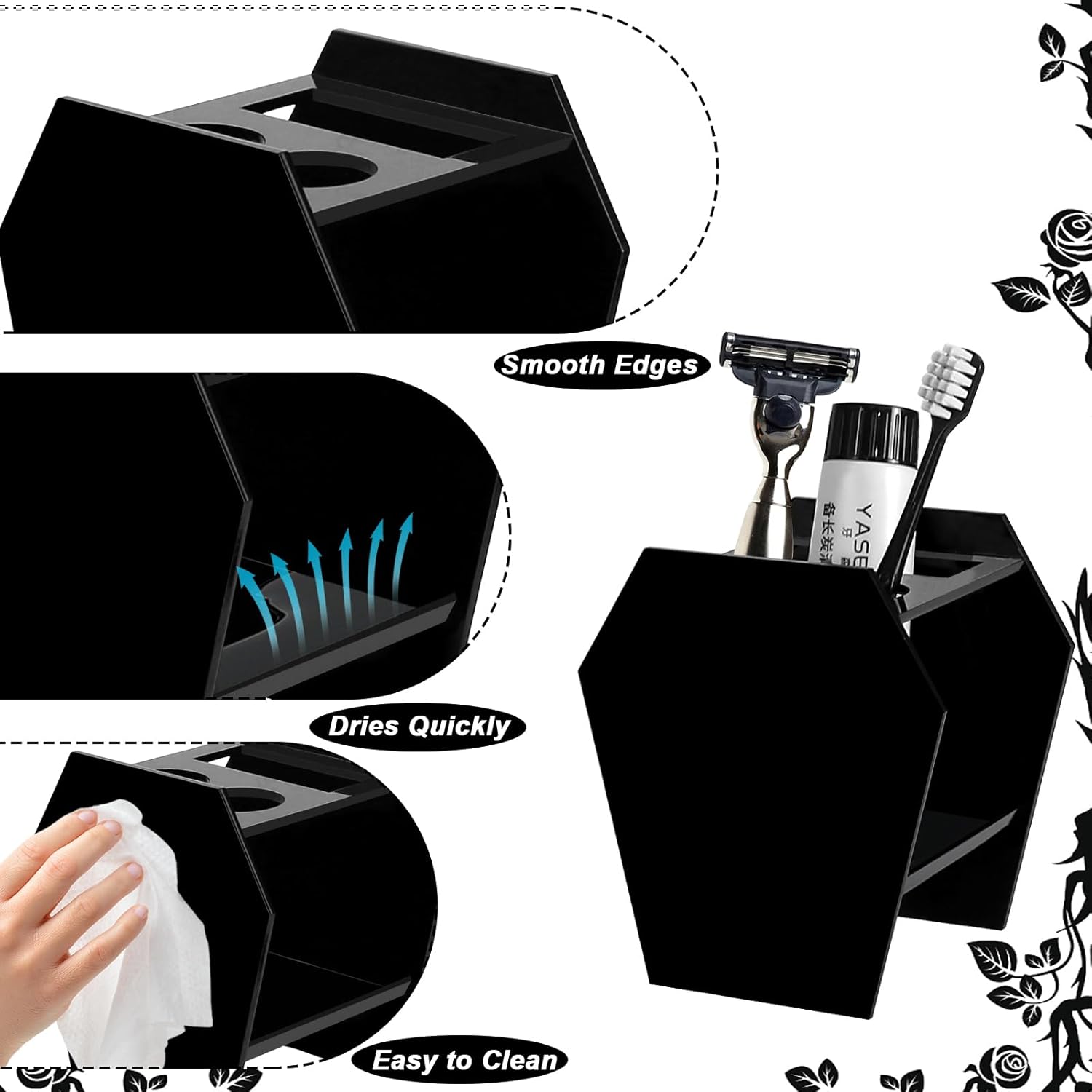 Gothic Decor Coffin Toothbrush Holders for Bathrooms - Bla Acrylic