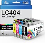 LC404 Ink Cartridges Replacement for Brother Ink cartridges LC404 LC 404 LC-404 for MFC-J1215W MFC-J1205W MFC-J1205W XL Printer(Black/Cyan/Magenta/Yellow, 4 Packs)