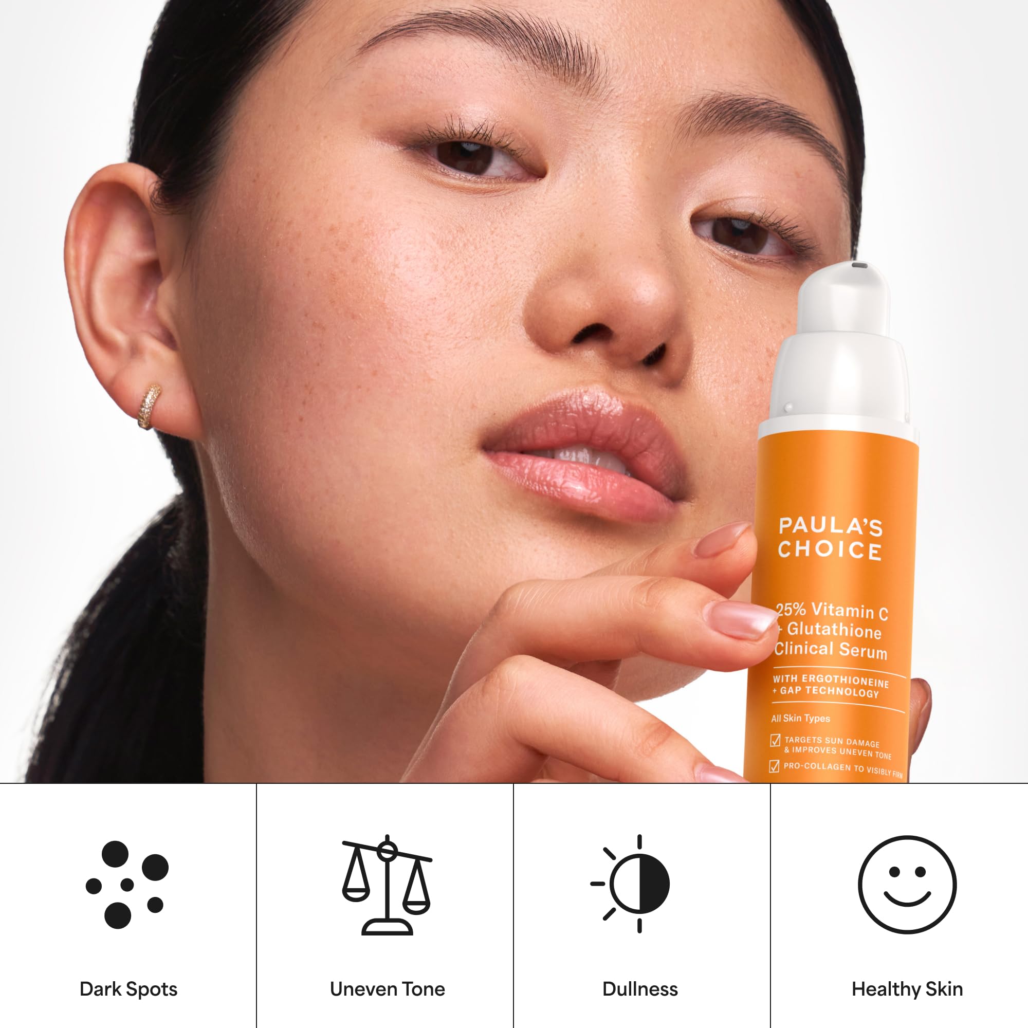 Paula's Choice 25% Vitamin C + Glutathione Clinical Serum - Serum do twarzy Anti-Aging z witaminą C poprawia przebarwienia i rozjaśnia skórę - Z Glutation - Wszystkie Rodzaje Skóry - 30 ml