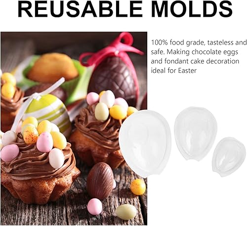 Miniatura 3 de DOITOOL 6 moldes para huevos de Pascua, cajas de dulces de Pascua, manualidades, huevos de Pascua, forma de pastel, moldes de silicona para
