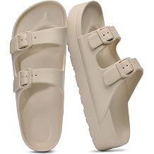 shevalues Womens Platform Sandals with Arch Support, Lightweight Cloud Slides with Adjustable Double Buckle, Comfortable EVA Recovery Sandals for Summer Beach