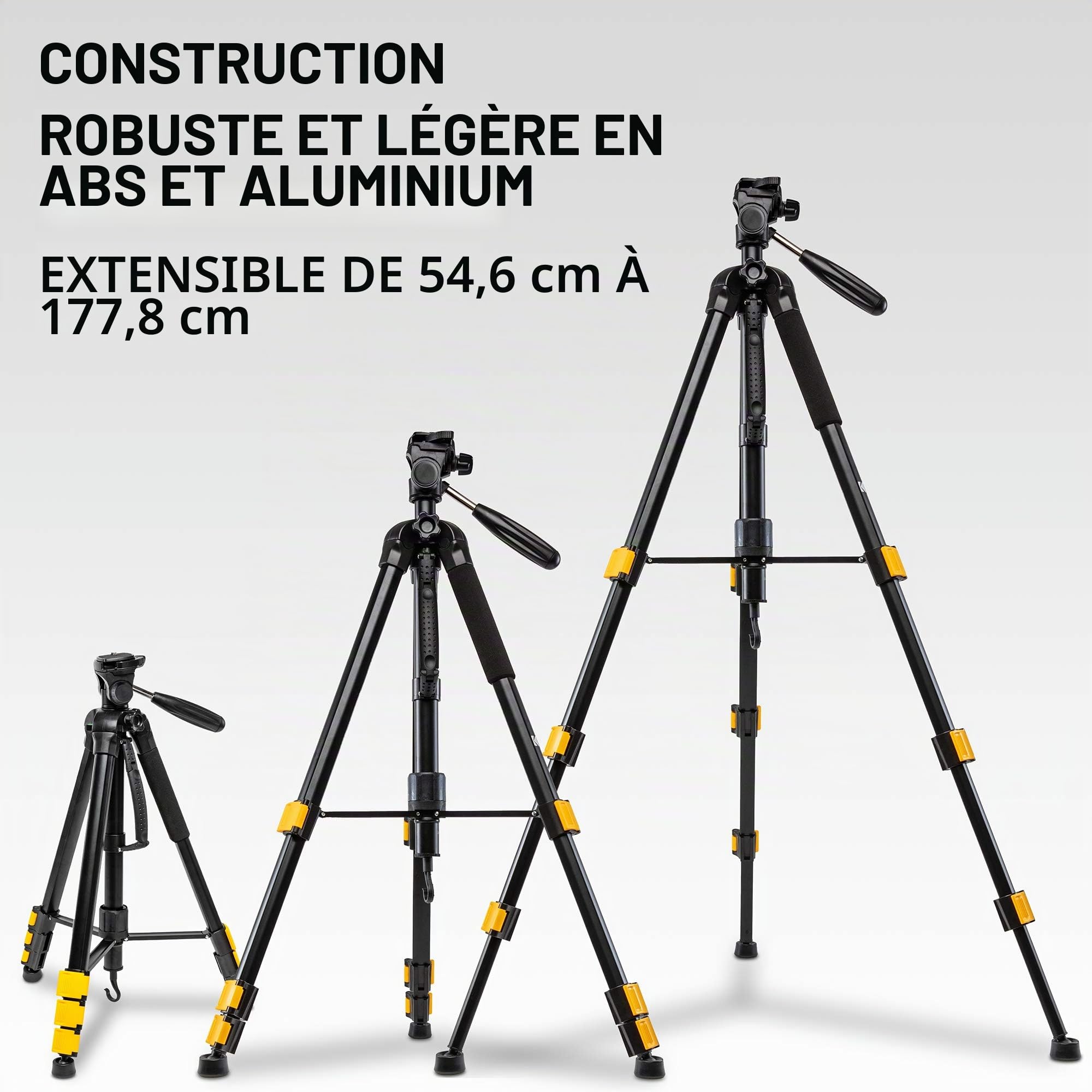 KODAK Trépied et monopied PhotoGear 2-en-1 | Trépied léger en Aluminium à 4 Sections de 70" Qui se transforme en Monopode de 65" | Plaques à dégagement Rapide à tête pivotante à 3 Positions