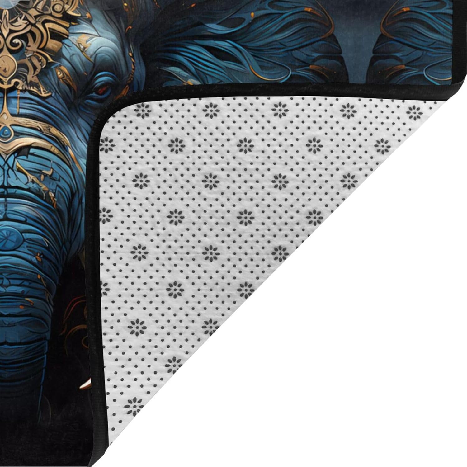 Eerie Elephant Printed Floor mat 80x58 inches, Non-Slip Decorative Carpet for Bedroom and Living Room