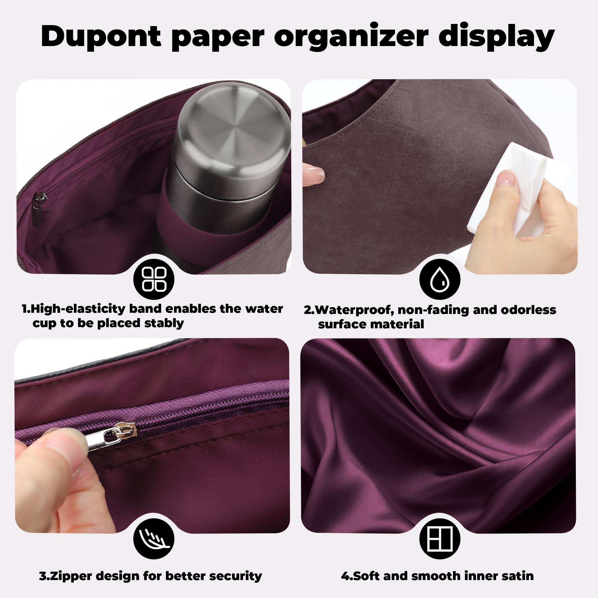 DGAZ Ligero Organizador Interior para All In GM, Inserto de Bolso, Fuchsia