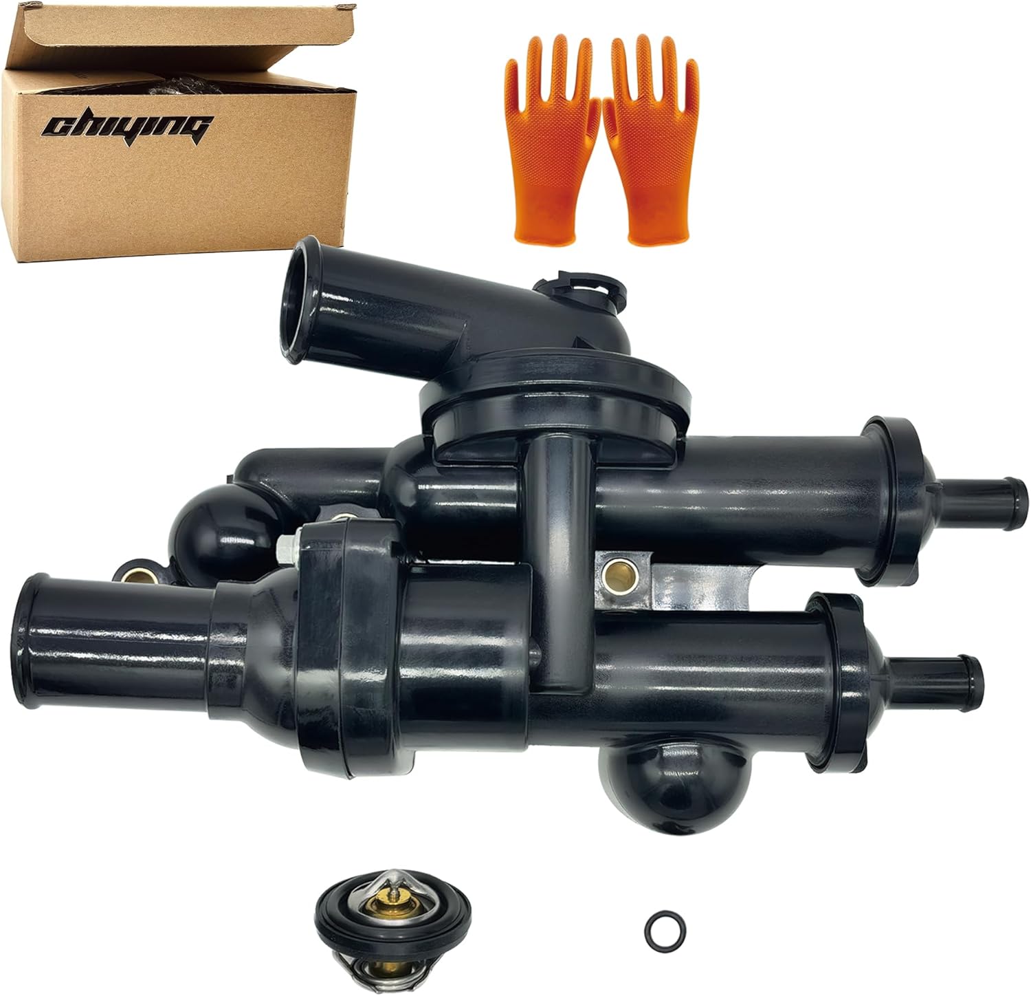 Upgrade Aluminum Thermostat Housing Assembly Compatible with Select Jeep/Dodge