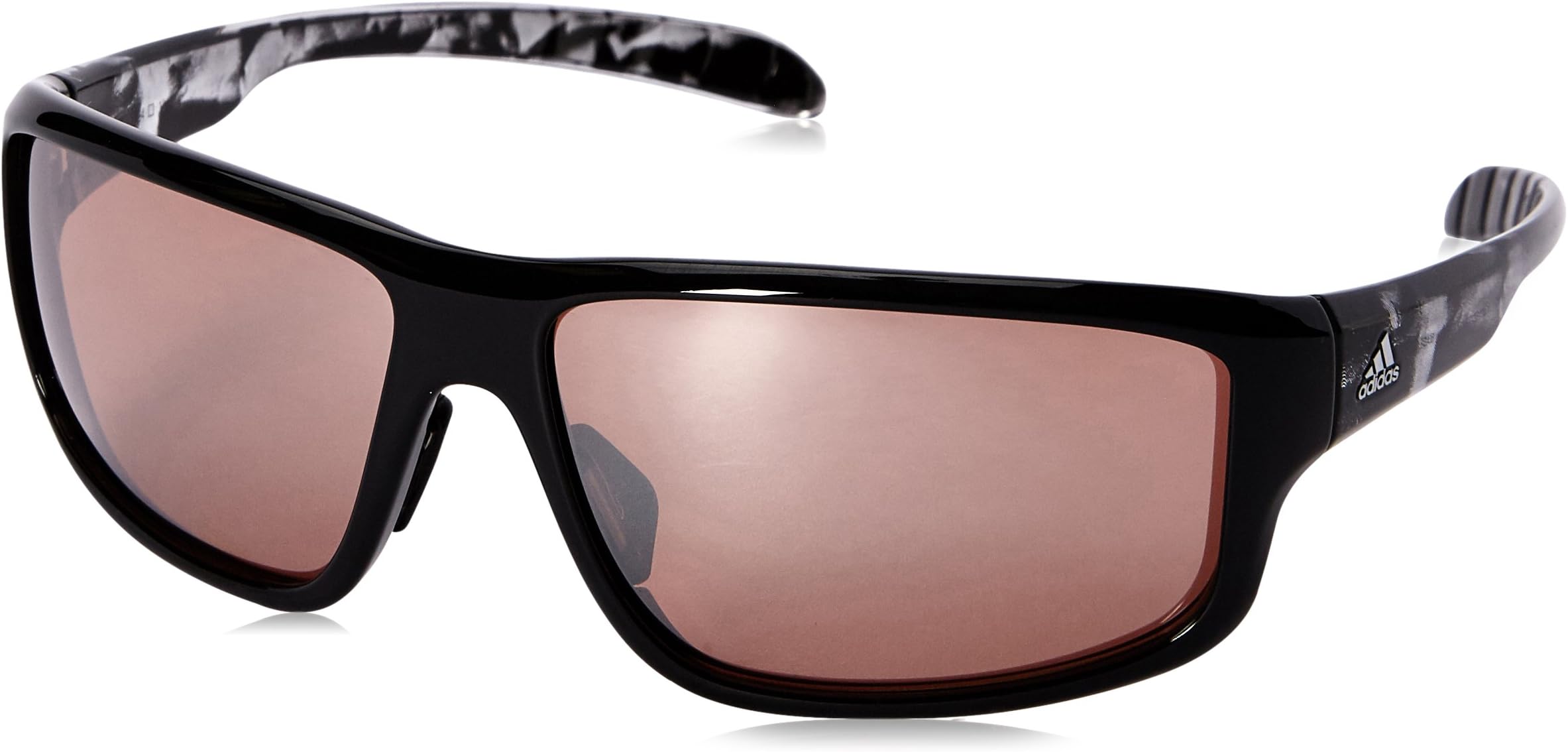 adidas Mens Kumacross 2.0 a424 6061 Rectangular Sunglasses, Black Shiny/Alpine, 64.0 mm