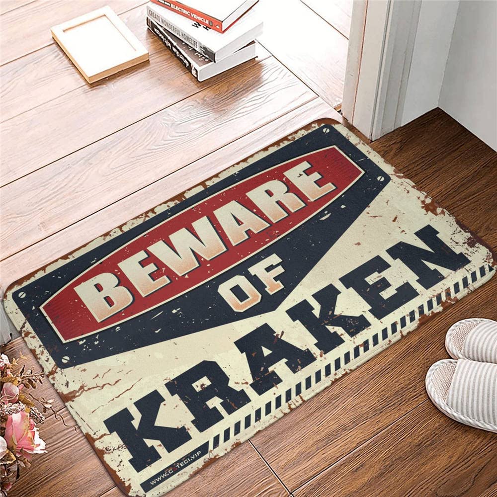 Tapis de porte d'automne Kraken 65x90 cm pour paillasson de porche extérieur