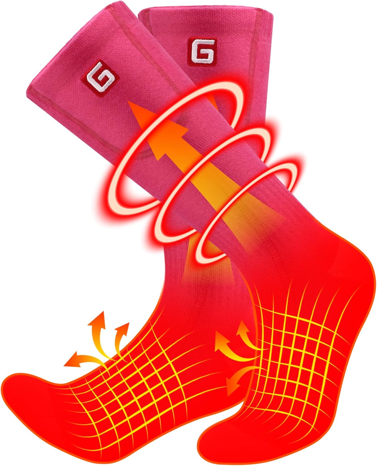 Autocastle 4000mAh Heated Socks Rechargeable Electric Battery Heated Stockings,Men Women Winter Warm Battery Powered Heat Insulated Sox Kit,Novelty Climb Hike Hunt Ski Cycle Foot Warmer,12Hours