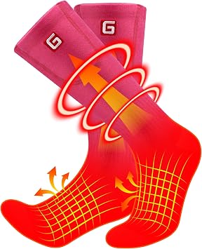 Autocastle 4000mAh Heated Socks Rechargeable Electric Battery Heated Stockings,Men Women Winter Warm Battery Powered Heat Insulated Sox Kit,Novelty Climb Hike Hunt Ski Cycle Foot Warmer,12Hours
