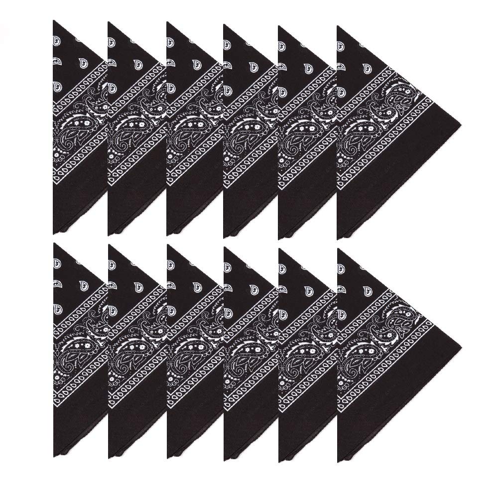 Boolavard 100% Cotton 1pcs, 6pcs or 12pcs Pack Bandanas with Original Paisley Pattern Colour of Choice Headwear/Hair — view 13