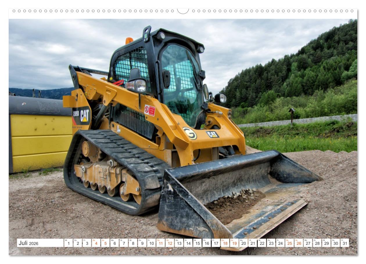 Baumaschinen - Maschinen auf der Baustelle (hochwertiger Premium Wandkalender 2026 DIN A2 quer), Kunstdruck in Hochglanz: Sie sehen Bilder von Baumaschinen an ihrem Arbeitsplatz (CALVENDO Technologie)