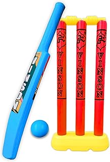Vinson Baby Cricket Kit Toy Set for Kids (Age 1–3 Years) | Plastic Cricket Bat, 55 mm Soft