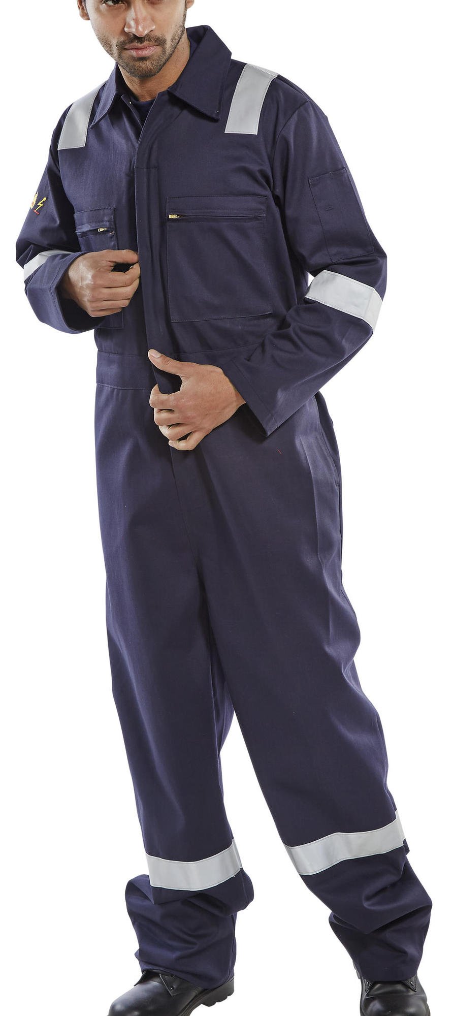 Beeswift Burgan Fire Retardant Anti-Static Boilersuit Navy Blue Size 46