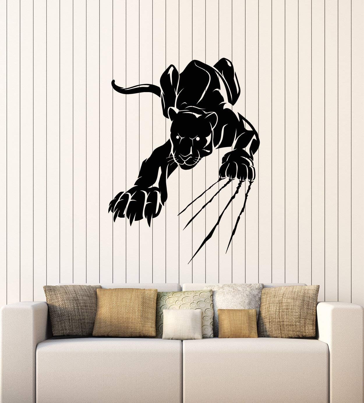 WallStickers4ever Vinyl Wall Decal Wild Big Cat Panther Animal Predator Hunter Stickers Mural Large Decor (g3803) Black