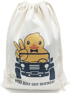 Ducks for Ducking Drawstring Duck Bag Canvas Backpack Ducking Bag 11.81 x 15.7 inches
