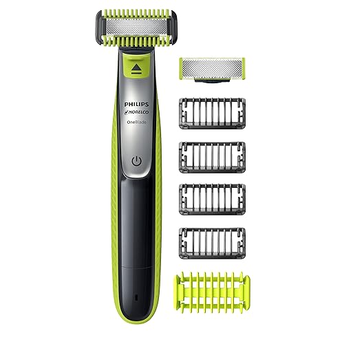 Vista 34 de Philips Norelco OneBlade 360 con conectividad híbrida facial + cuerpo, recortadora eléctrica de barba, afeitadora y peluquería corporal