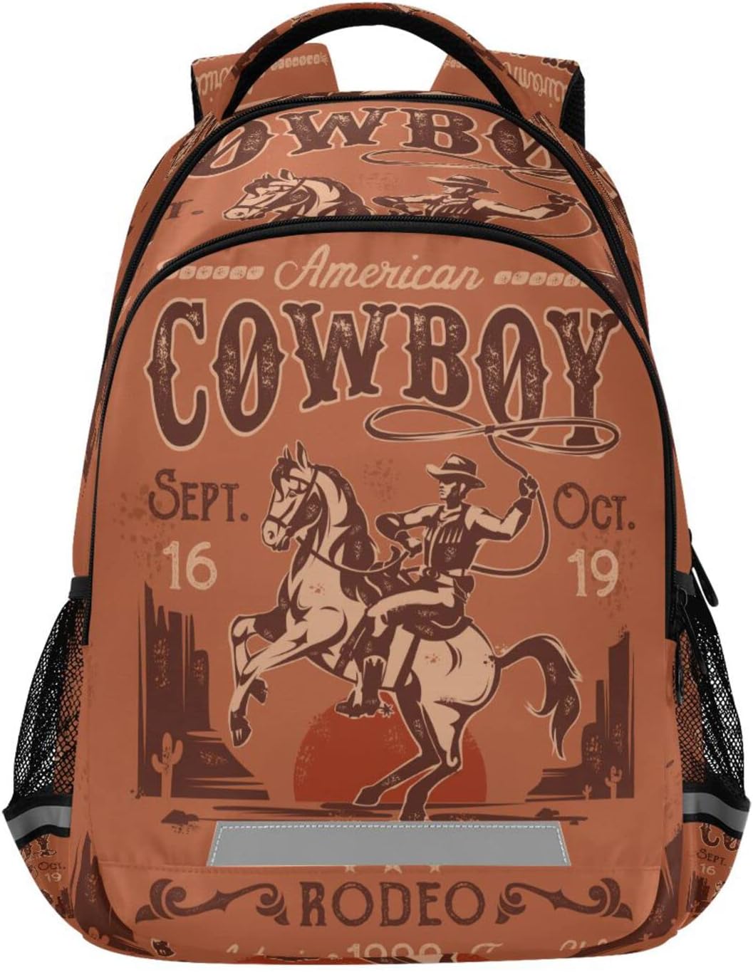 Eionryn Retro Rodeo Cowboy Backpack Laptop Backpacks Book Bags Water Resistant Daypack Durable College Shoulder Bag Sports Travel Day Pack