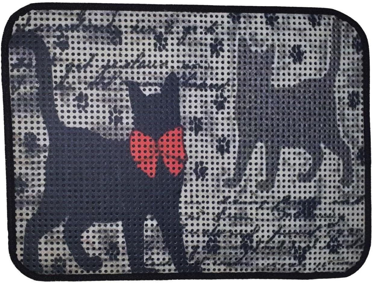 Miapet Elekli Desenli Kedi Tuvalet Önü Paspası 60 x 45 cm Patiler