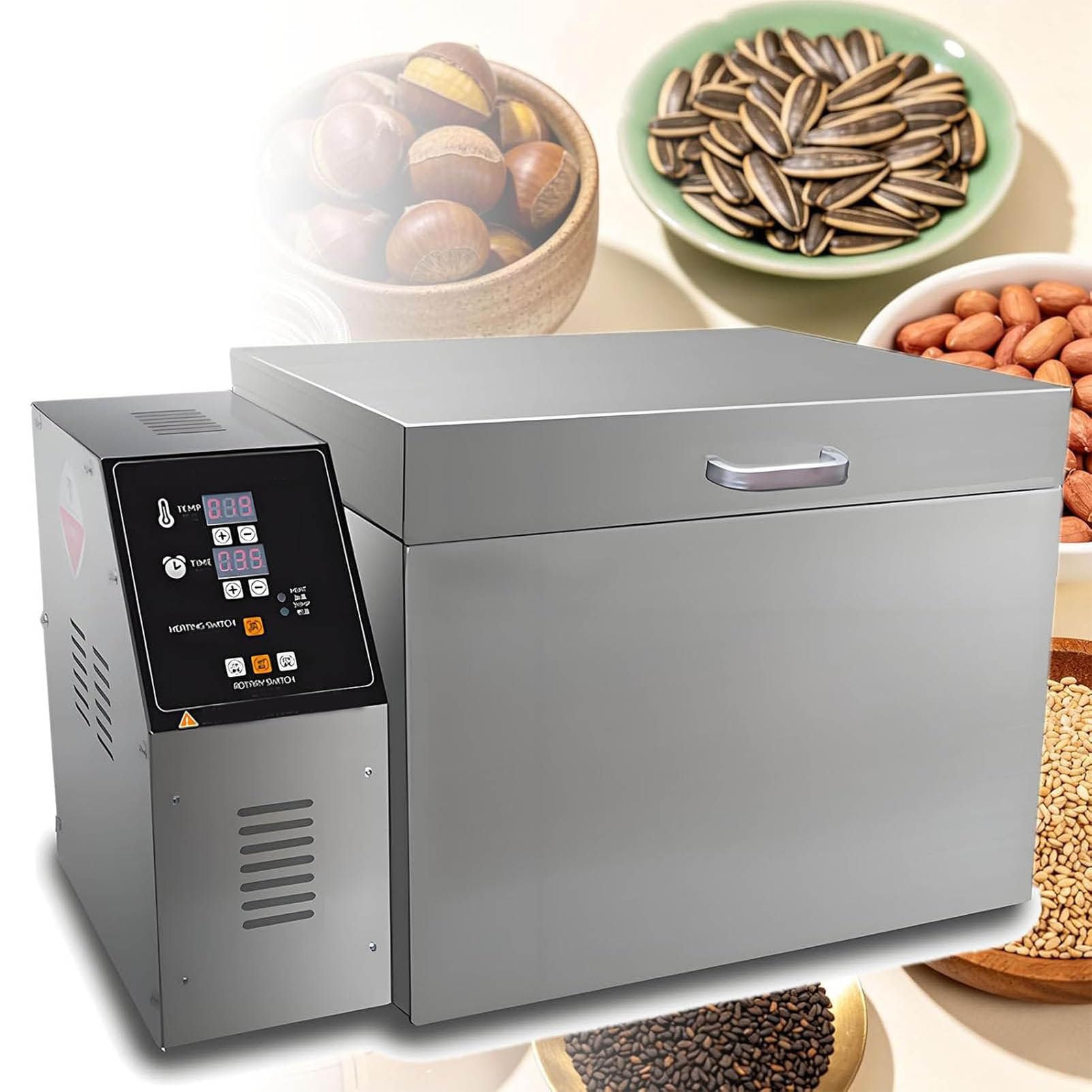 LJLYYDS Home Coffee Bean Roaster Machine, Coffee Roaster Machine Industrial Commercial, Electric Drum Coffee Roaster for Peanuts, Sesame, Cashews, and Chestnuts Type10