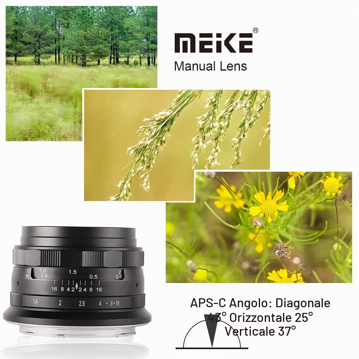 Obiettivo Meike 35mm F1.4 con messa a fuoco manuale e ampia apertura compatibile con fotocamere mirrorless Nikon APS-C come Z30 Z50 Zfc