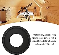 Vista 2 de Yoidesu Anillo adaptador de cámara, soporte C a adaptador de tornillo T2, aleación de aluminio negro adaptador de lente de cámara anillo