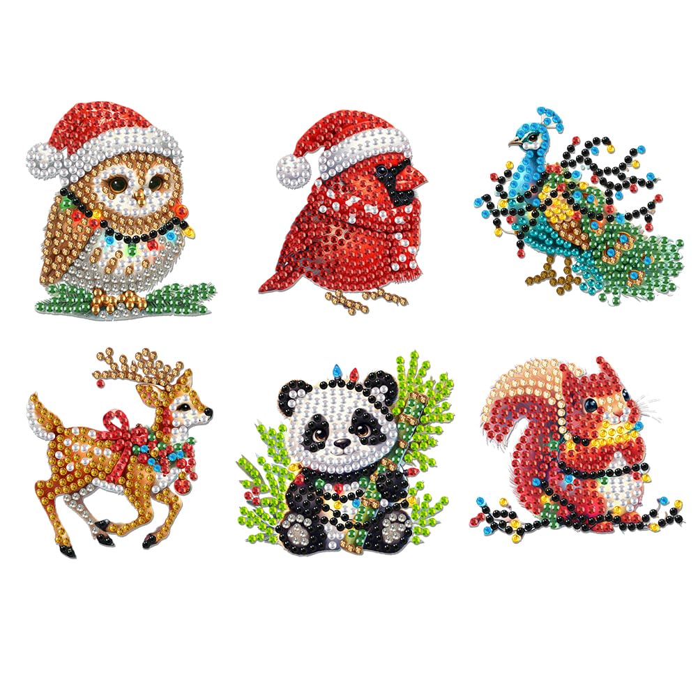 6 Pcs 5D DIY Fridge Magnet Diamond Art Painting Kits,Acrylic Christmas Cookies Diamond Art Magnets Decals,Handmade Refrigerator Magnet,Diamond Painting Fridge Magnet Crafts for Party Gift-23