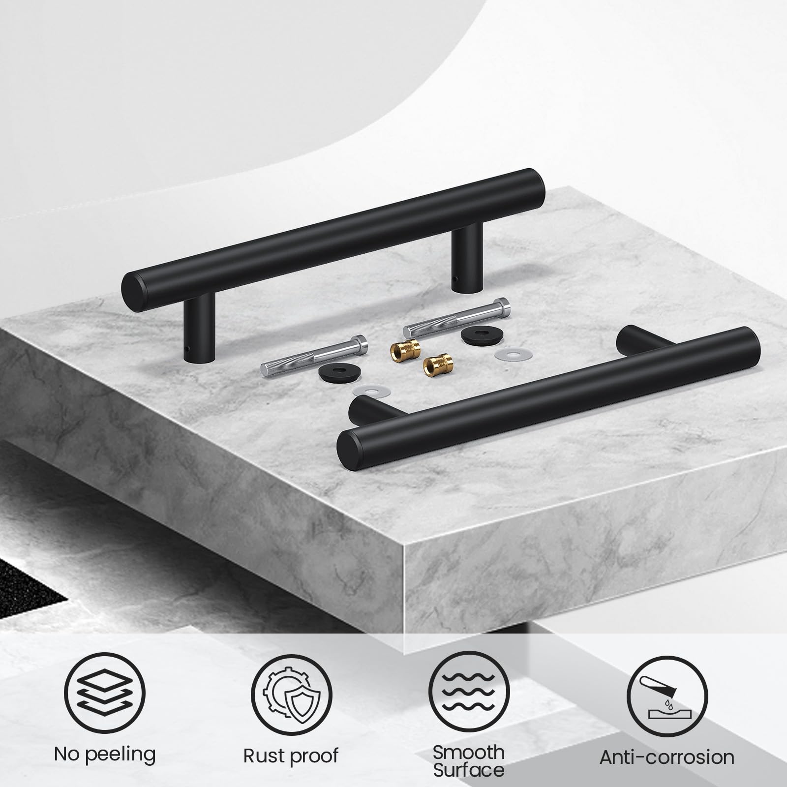 SMARTSTANDARD Sliding Barn Door Handle - Black -4