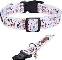 Vista 2 de MR. CHUBBYFACE - Collar de cumpleaños para perro con patrones, suave, ajustable, para perros pequeños, medianos y grandes