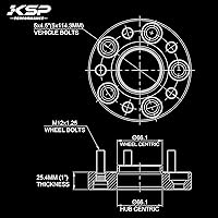 Vista 2 de KSP 5x114.3 - Espaciadores de rueda para Nissan 350Z 370Z, 5X4.5 (1 pulgada, 4 piezas) Espaciador forjado para Infinit G35 G37 FX35, 0.98 pulgadas