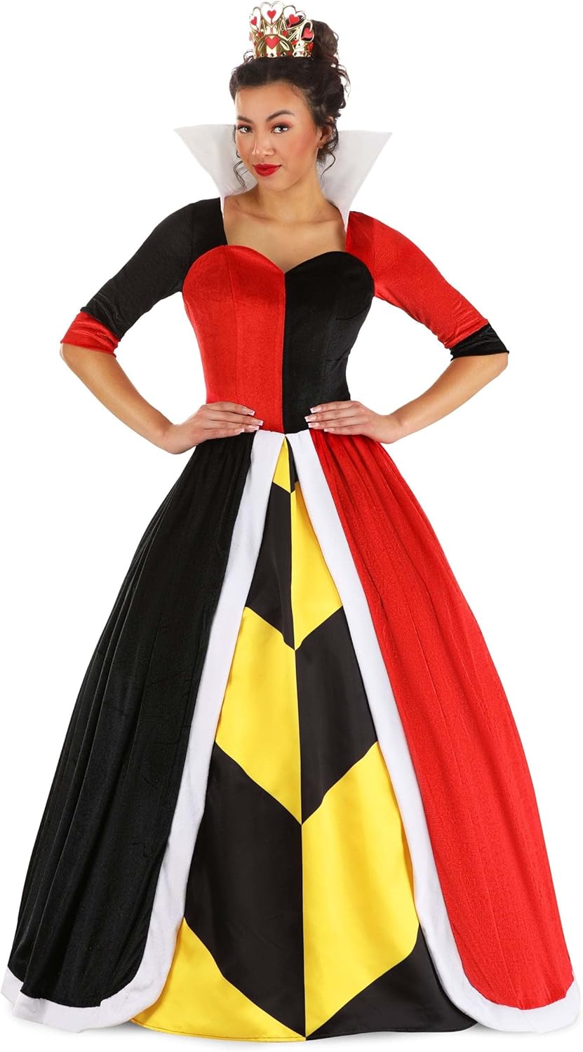 Women's Deluxe Disney Queen of Hearts Costume, Alice in Wonderland Costume, Adult Queen of Hearts Dress