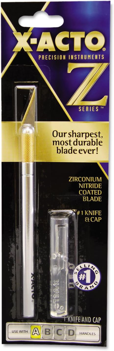X-Acto Precision Utility Knife, Metal, Silver, 9.0 inches, Aluminum Handle, Z-Series #1, Includes Safety Cap