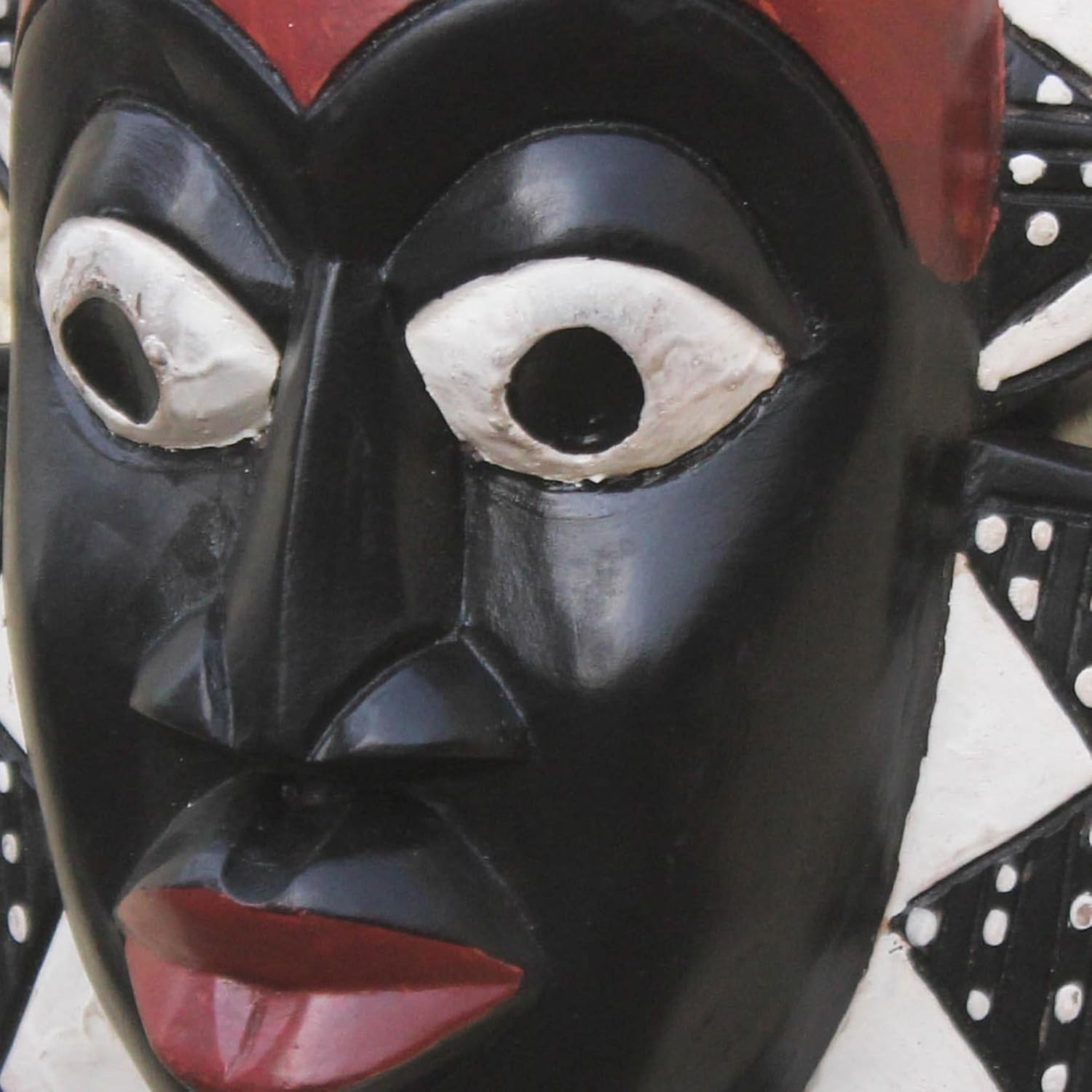 NOVICA Decorative Large Sese Wood Mask, Black, Harvest Festival'