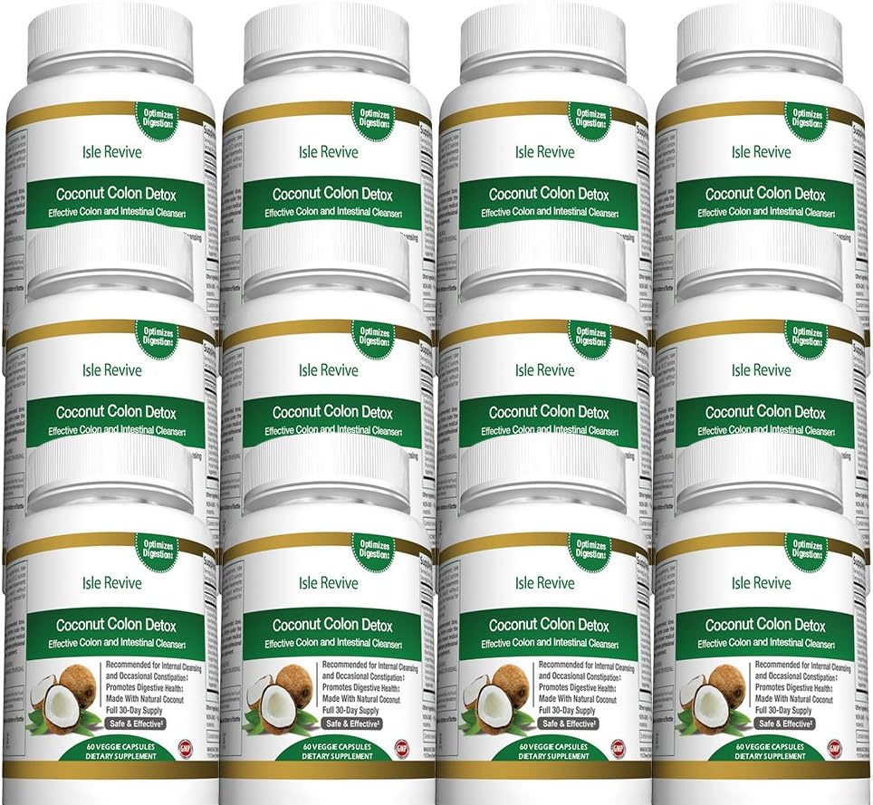 Coconut Colon Detox Cleanse for Weight Loss with Aloe Psyllium Husk Flax Seed