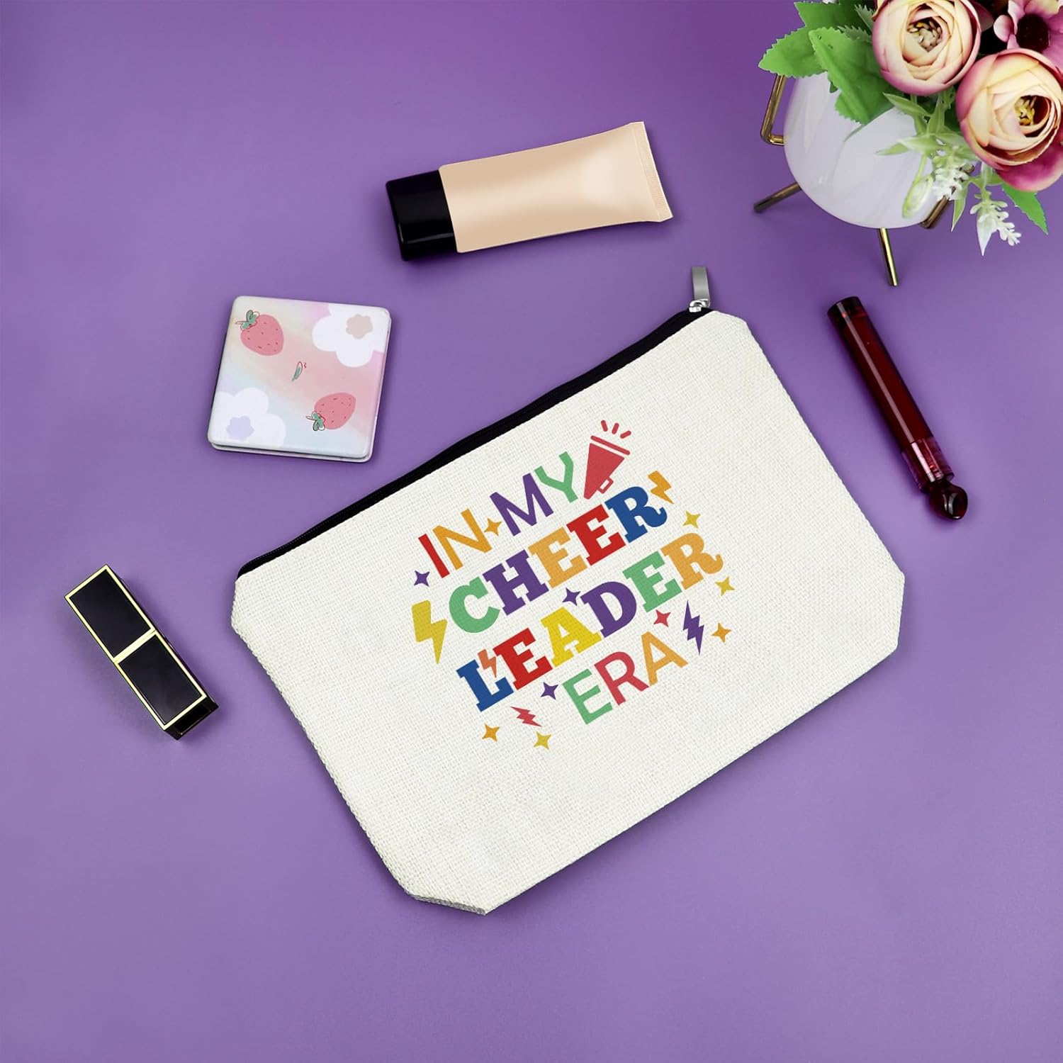 Sazuwu Cheerleader Gifts for Cheer Team Cheer Lovers Makeup Bag Cheerleading Gifts for Girl Daughter Her Sport Accessories Cosmetic Bag Christmas Birthday Valentin’s day Graduation Keepsake Gifts - Image 7