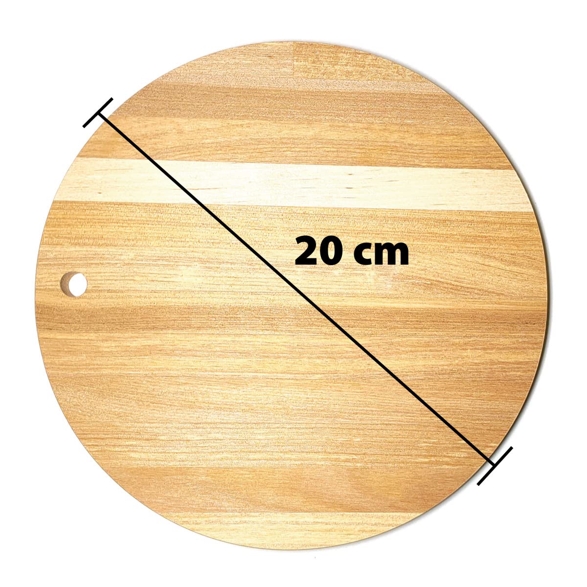 Cantini Wooden Round Cutting Board, 20 cm, Non-Slip for Salami, Grey - Image 2