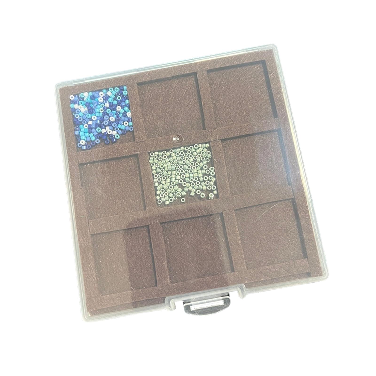 Msioytog Jewelry Organizers 9 Section Felt Tray Scratch Designs Bead Storage for Craft Scratch Proof Jewelry Tray