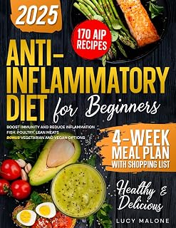 Anti-Inflammatory Cookbook: 170 Healthy & Delicious AIP Recipes for Beginners, 4-Week Diet Meal Plan with Shopping List to Boost Immunity and Reduce Inflammation + Bonus Vegetarian and Vegan Options