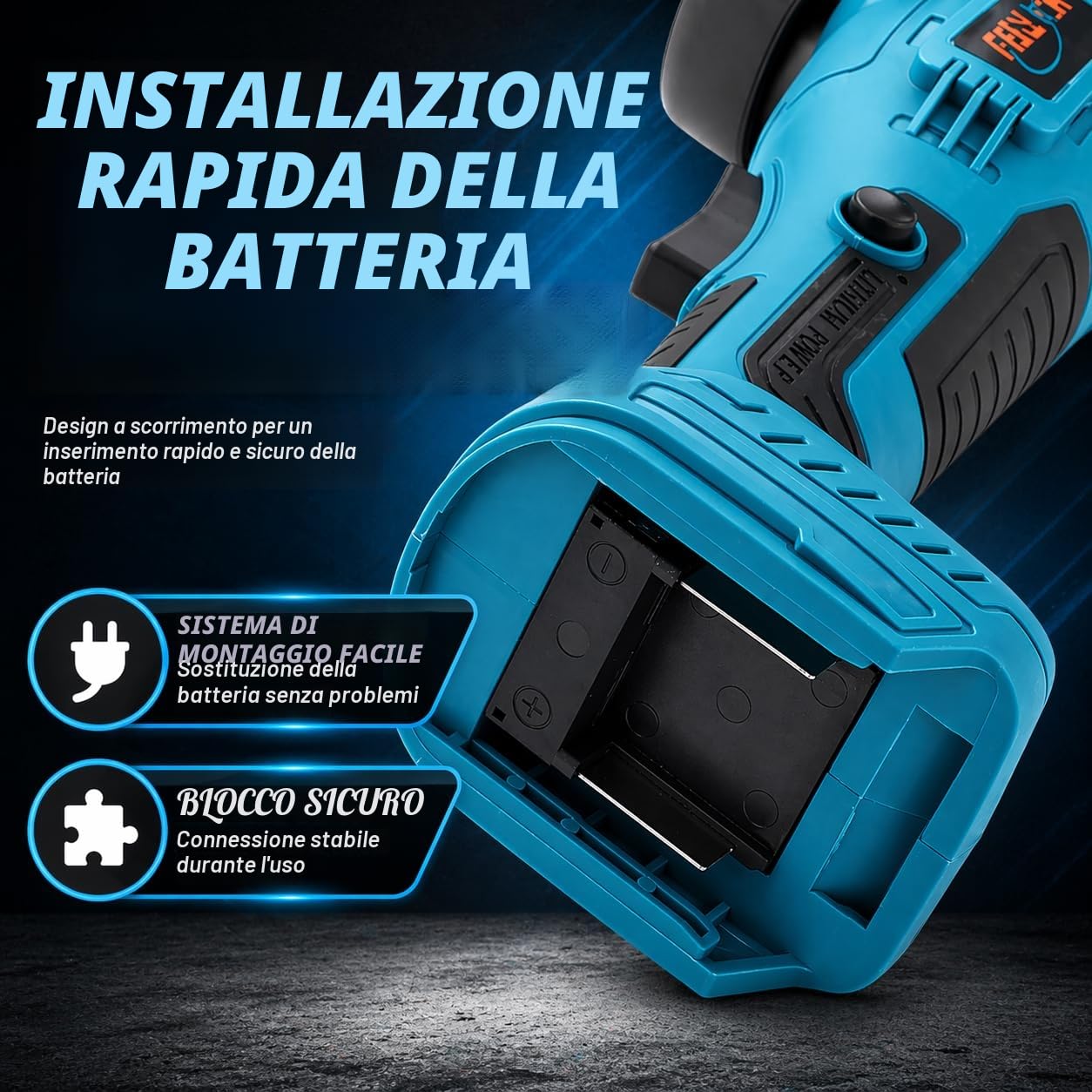 Smerigliatrice Angolare a Batteria Brushless 21V KATSU FIT-BAT, 115mm con Motore Brushless per Taglio Lucidatura Smerigliatura, 3 Velocità, Batterie non Incluse (solo Macchina) 102606