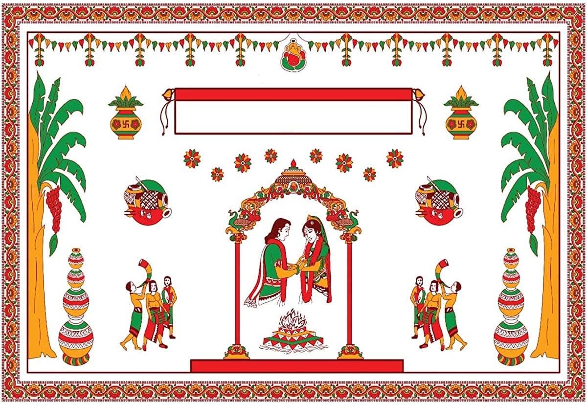 MAP DEAL Antarpat Wedding Cloth Antarpat Wedding Mandap Designed Antarpat The Cloth Held in Front of The Groom| Holy Shawl