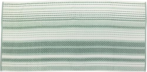 Miniatura 6 de Juego de toallas de baño de tres piezas jacquard verde y blanco a rayas