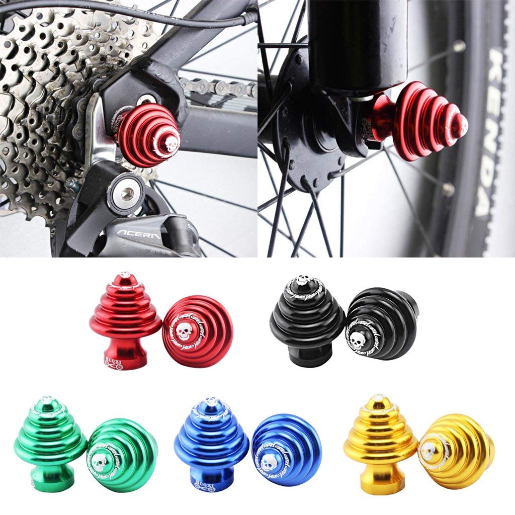 Inzopo 2 Pieces Bicycle Hubs Nut Fixed Gear Quick Release Mountain Bike Nut Part Light Weight High Strength Red as described