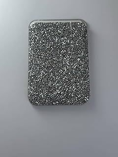 جراب جلد مغناطيسي مع حامل كروت، متوافق مع ماج سيف، تصميم ماسي لامع، وردي، لموبايل آيفون برو ماكس (فضي ماسي)