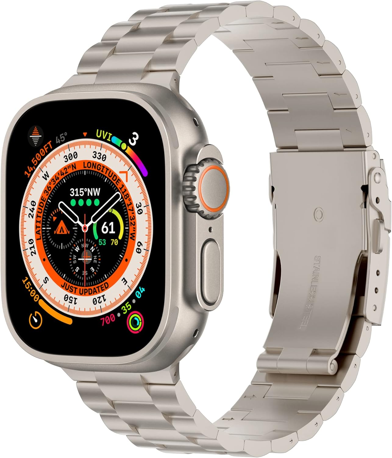 Wolait Ultra 3/2 Watch Band Compatible Apple Watch Ultra Band 49mm & Series 11/10 46mm,Genuine Titanium iWatch Bands with Button Clasp for Men